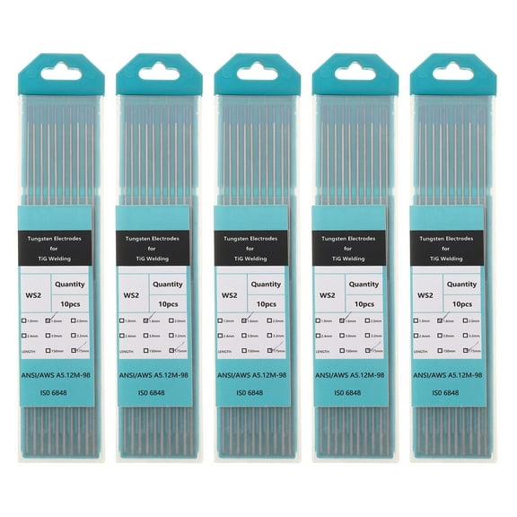50pcs TIG Welding Tungsten Electrodes 1/16" x 7" WS2, Cyan