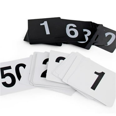 50pcs Table Numbers 1-50, Plastic Table Numbers Double Table Number Cards Table Number Signs for Weddings Restaurant Banquets Party Event Decors White