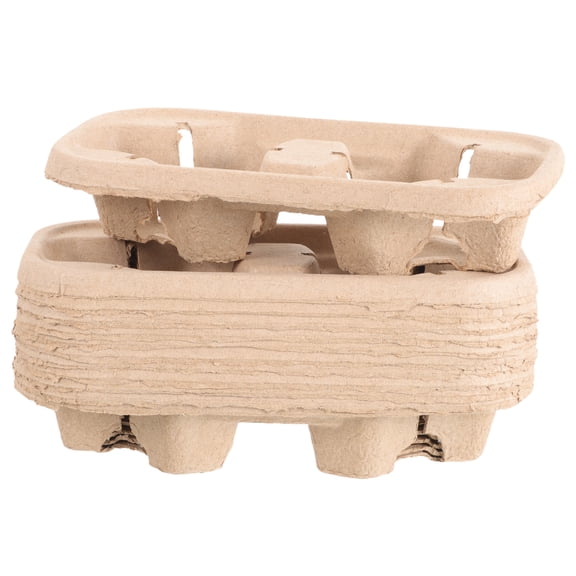 Hytrove Home Use Wide Application Drink Carrier Trays Khaki 50Pcs 8.7x4.3in