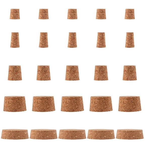 ONAPARTER 50pcs Tapered Cork Plugs Wooden Bottle Cork Stoppers Replacement Corks for Beer Bottle Making Craft As Shown