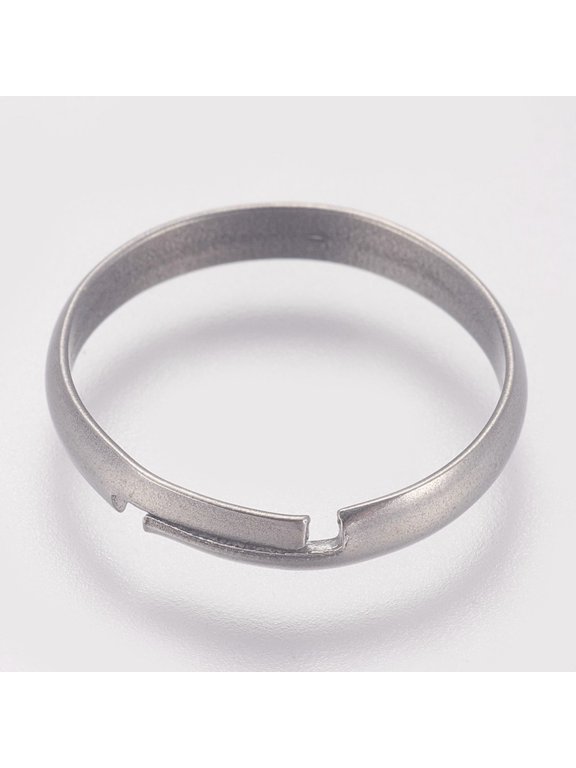 50pcs Tarnish Resistant 316 Surgical Stainless Steel Finger Ring Settings Adjustable Stainless Steel color Size 7 17mm 3mm