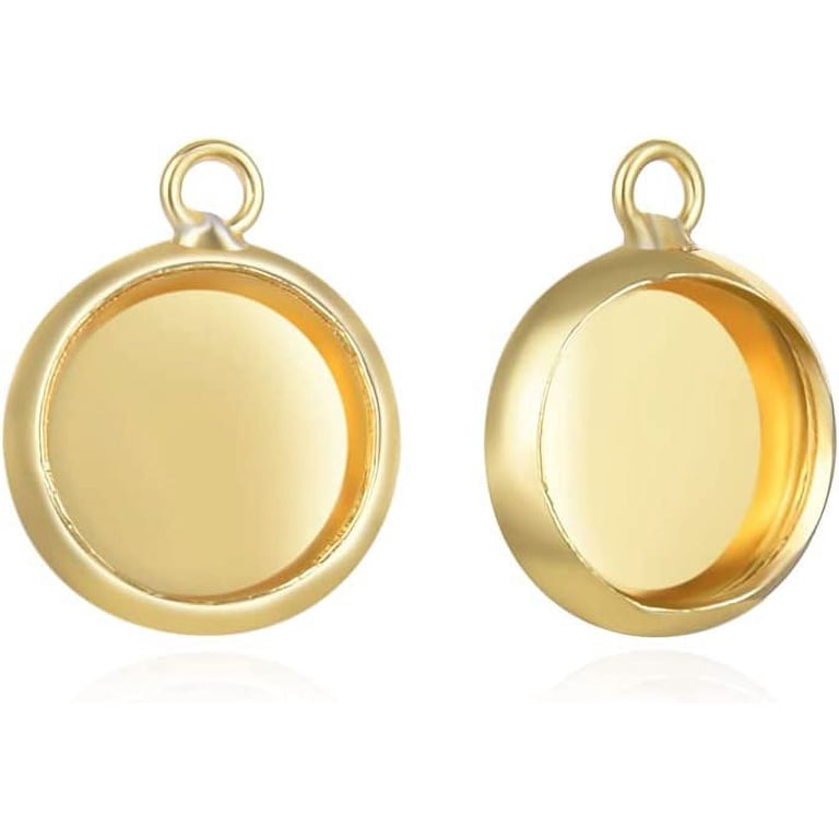 50pcs Tarnish Resistant Gold Bezel Cup Frame Tray Setting for 6mm