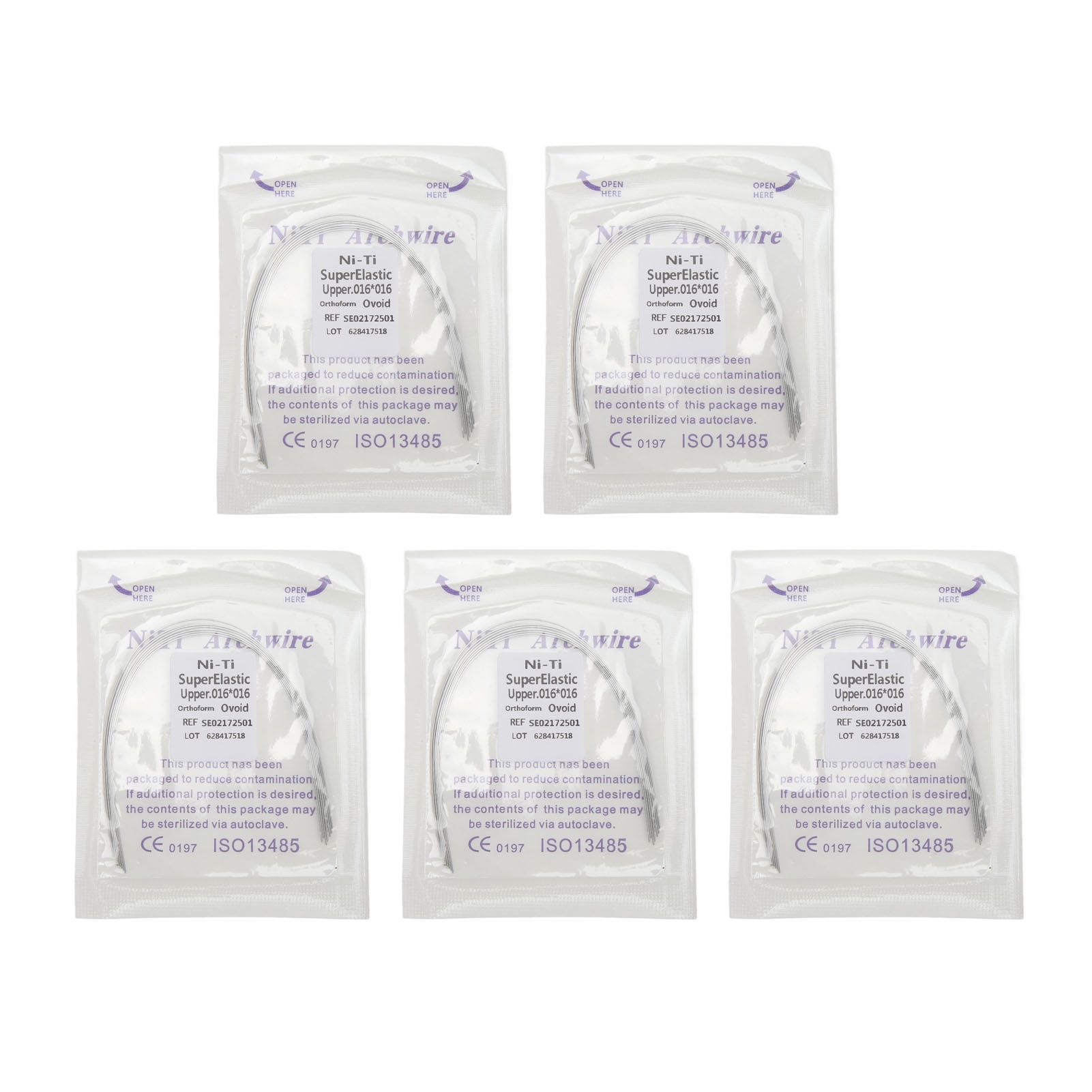 50pcs Teeth Nickel Titanium Wire Square Elasticity Medical Metal