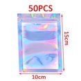 thumbnail image 1 of 50pcs Thicken Ziplock Bags Resealable opp Bags Holographic Laser Color Plastic Pouch for Jewelry Display Packaging Storage Bag 10x15cm NO hole, 1 of 6