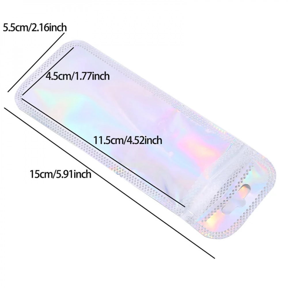 50pcs Thicken Ziplock Bags Resealable opp Bags Holographic Laser Color ...