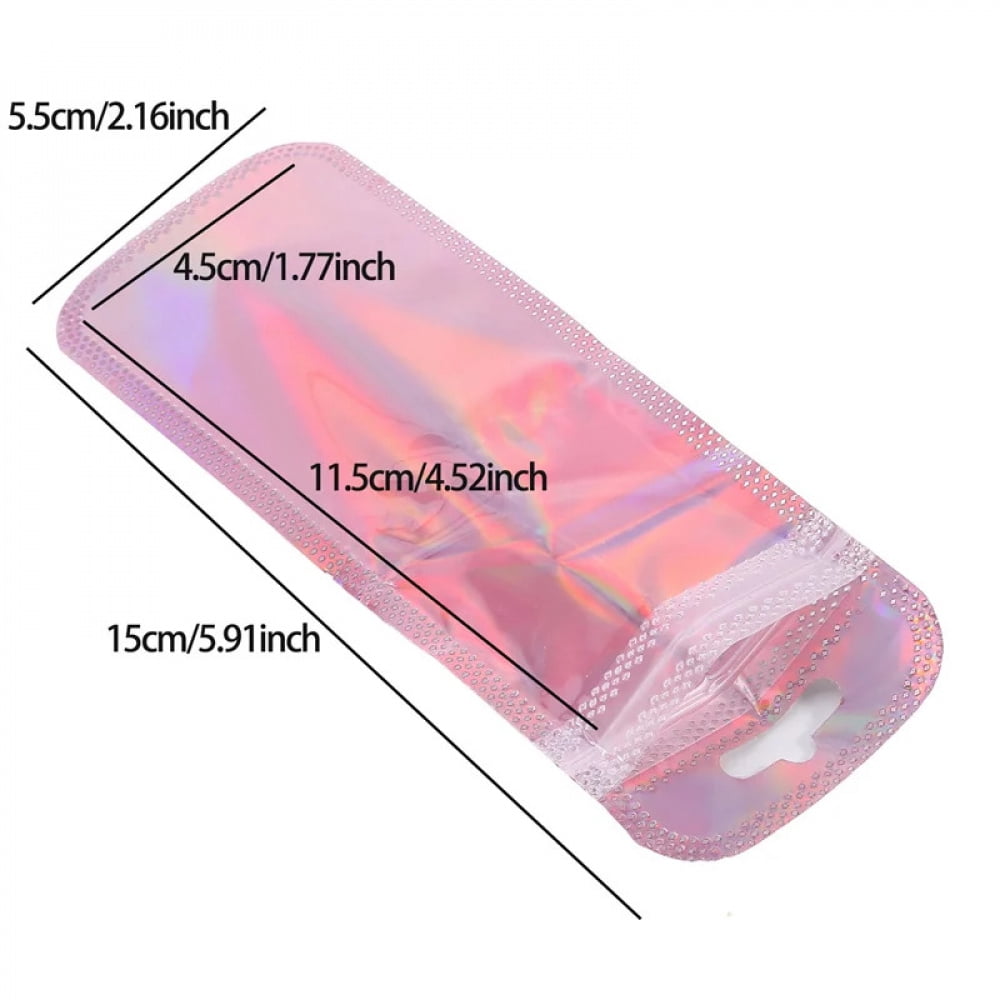 50pcs Thicken Ziplock Bags Resealable opp Bags Holographic Laser Color ...