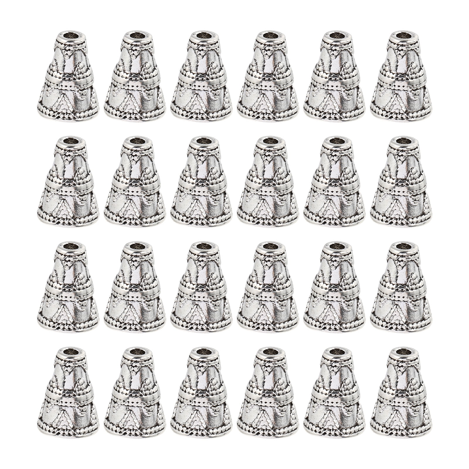 GOOHOCHY Silver Alloy Bead Caps for DIY Jewelry Making Perfect for Necklace Bracelet Accessories 50pcs