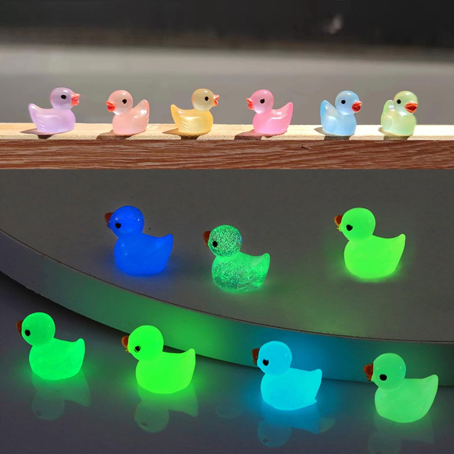 50pcs Tiny Ducks 11 Colors Little Duck Figures Mini Resin Ducks Plastic ...