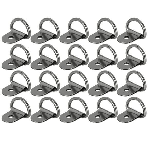 50pcs Titanium Tone D Shape Tie Down Anchors Lashing Ring for Car Trailers RV Boats