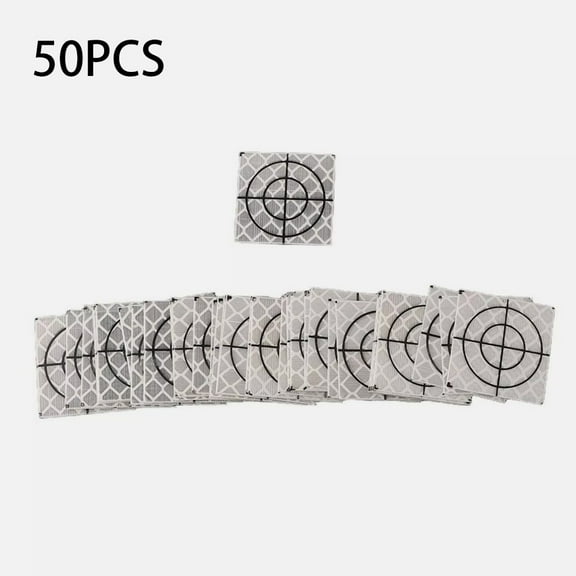 50pcs Total Station Reflector Silver Reflective Target Total Station Measurement likeweier