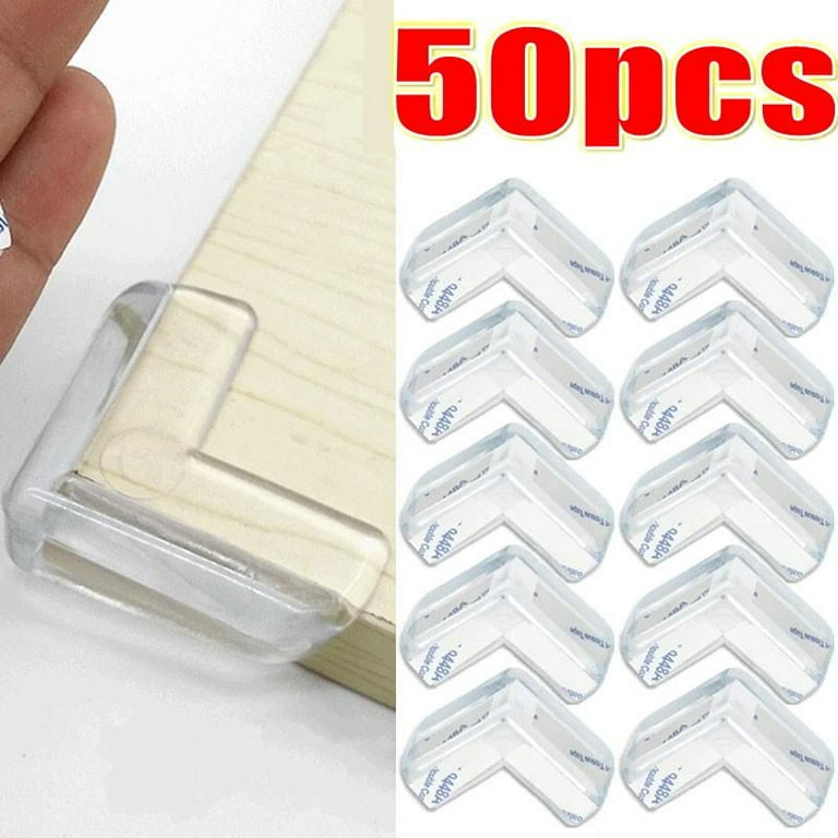 50pcs Transparent Baby Table Corner Edge Protection Cover Kids Safety Silicone Desk Protector Guard Cushion Anti Collision