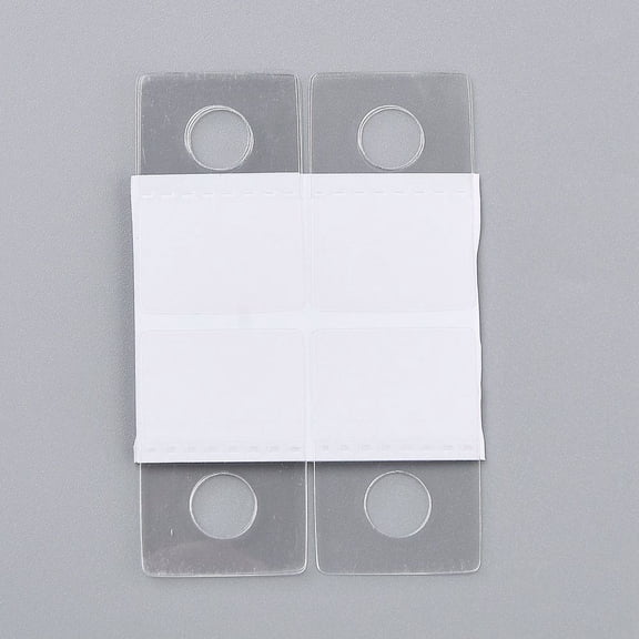 50pcs Transparent PVC Self Adhesive Hang Tabs with Euro Slot Hole Foldable for Store Retail Display Tabs Clear 3.8x2.6x0.05cm
