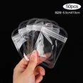 thumbnail image 1 of 50pcs Transparent Self Sealing Bags Resealable Pouch Jewelry Packaging Storage Earrings Rings Necklace Display Plastic Bag 6.5X10CM 50PCS, 1 of 6