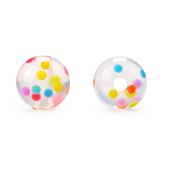 50pcs Transparent Silicone Focal Beads Round Colorful 9mm