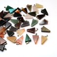 thumbnail image 1 of 50pcs Triangle & Mixed Stone Pendants with Tone Brass Findings 22~25x14~15x5~7mm Hole: 2x7mm, 1 of 3