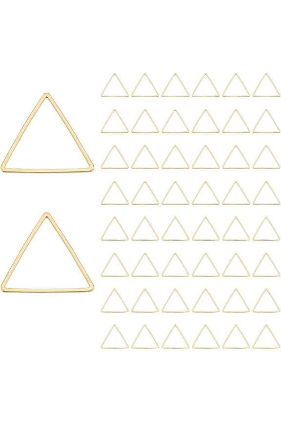 50pcs Triangle Open Bezel Charm Blank Frame Hollow Pendant