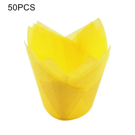 50pcs Tulip Cupcake Liners Baking Paper Cups Holders Greaseproof Muffin Cases Wrappers for Wedding Birthday Party Baby Shower, Liner Paper Holder Baking Tool