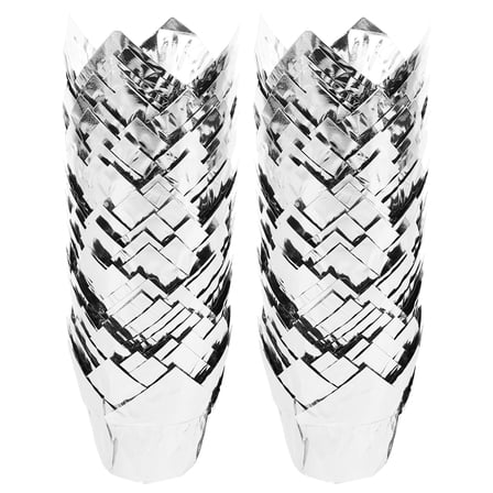 FONDOTIN Cupcake Holders Tulip Cupcake Liners Silver 50pcs