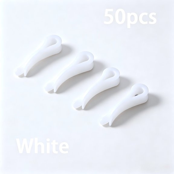50pcs U-Shaped Alligator Clips - Clear Plastic Clothes Pegs for Storage