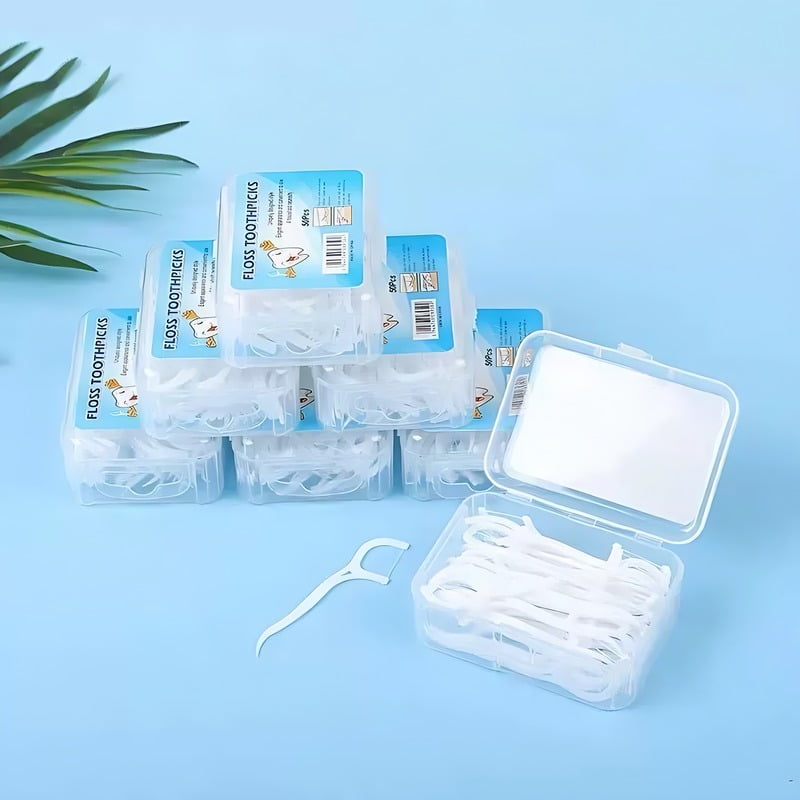 50pcs of Ultra-Fine Disposable Dental Floss Stick with Smooth And Thin ...