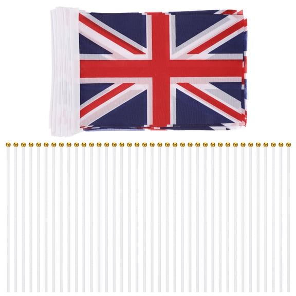 BEADCEST Handheld UK Flag Multi 50Pcs 8.25X5.50X0.04in