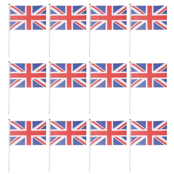 50pcs Union Jack Hand Waving Flag Royal UK GB Great Britain Flags