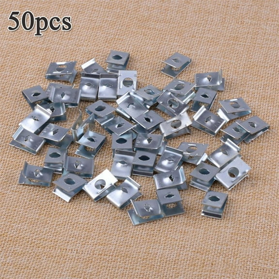 50pcs Universal Car Speed Fasteners U-nuts Thread Screws Fenders Bumpers Clips
