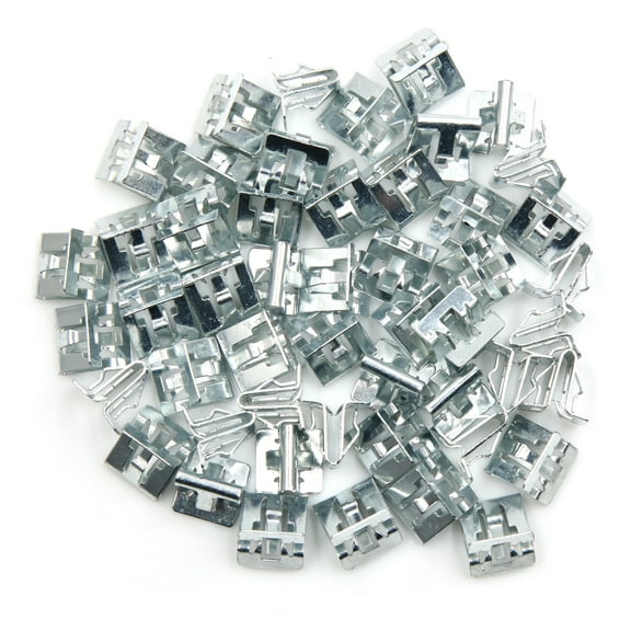 50pcs Universal Silver Tone Interior Console Dash Trim Metal Retainer Clips for Car Auto