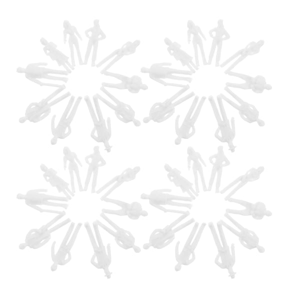 50pcs Unpainted Model People Miniature Scene Decoration Plastic 1:75 Scale Figures for Sand Table Miniatures DIY Model Scene Making