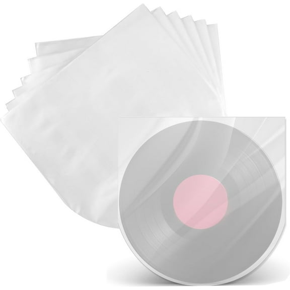 50pcs Vinyl Record Inner Sleeves,Bexikou Transparent Protection Album Covers, Anti-Static Vinyl Record Sleeve Protection Bag Rounded Bottom Protective Covers for 12inch LP Albums
