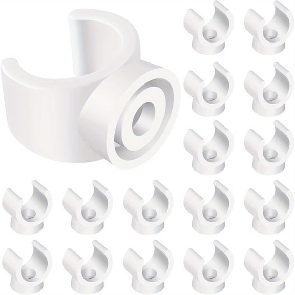 50pcs White PEX Clips, 1/2 Inch Durable Plastic Pipe Holder & Support U-Hooks for PVC Water Pipe