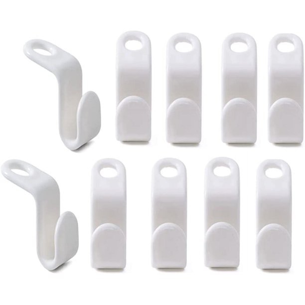 50pcs White Plastic Clothes Hanger Connector Hooks Hanger Extender