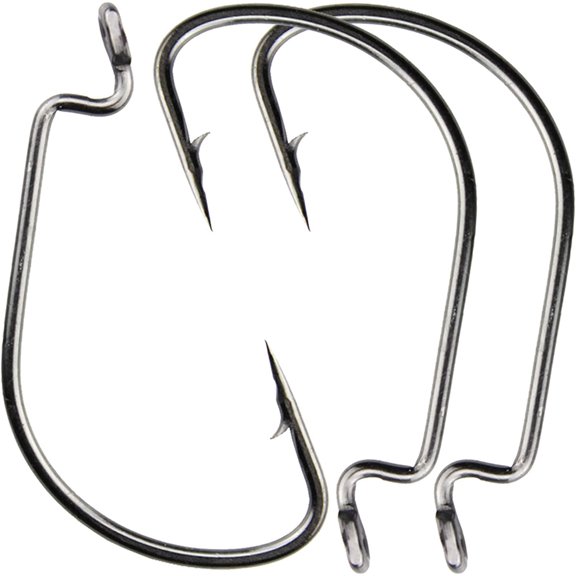 50pcs Wide High Carbon Steel Offset Worm Hooks Offset Wide Gap Strong Sharp Soft Bait Jig Fish Hooks For Bass Fish Hook High Carbon Steel Fishing Hook #1 5/0 (1/0)