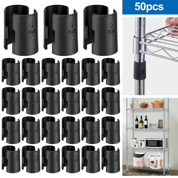 50pcs Wire Shelf Clips, TSV Wire Shelving Shelf Lock Clips for 1