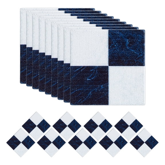 50pcs Wood Dollhouse Flooring Mini Square Floorboard with Tartan Pattern 1.2 inch Miniature Dollhouse Floor Sheet Decoration for DIY House Accessory Decoration (Black and White) DIY