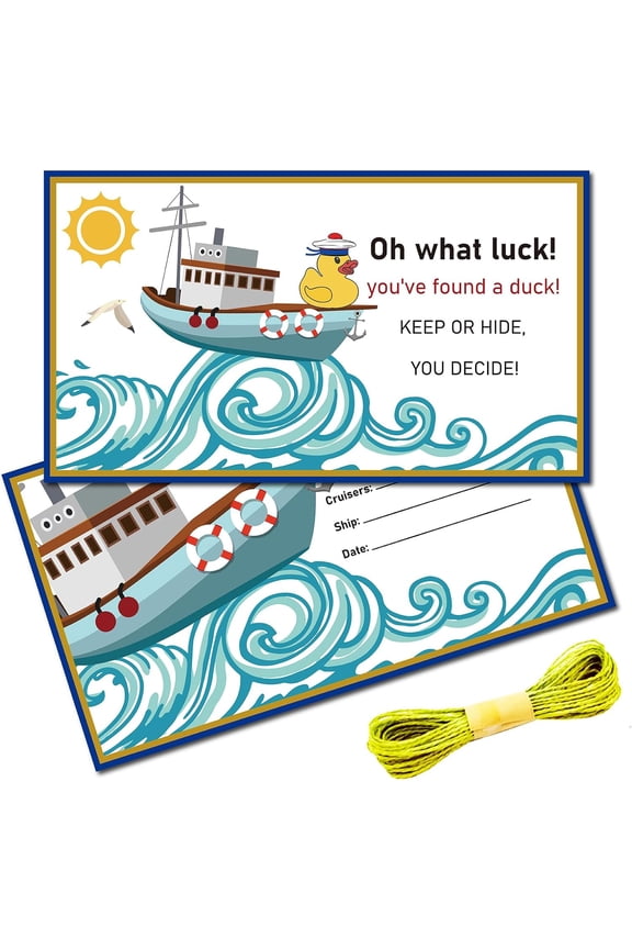 50pcs You've Been Ducked Cards - Cruising Rubber Duck Tag Set - 3.5x2Inch - Oh What Luck DIY Ship