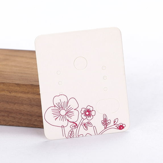 50pcs/lot 3.8x4.8cm Blank Kraft Paper Earring Display Cards Earring Package Hang Tag Card for DIY Ear Studs Jewelry Display Card Flower02 Card 3.8x4.8cm 50pcs