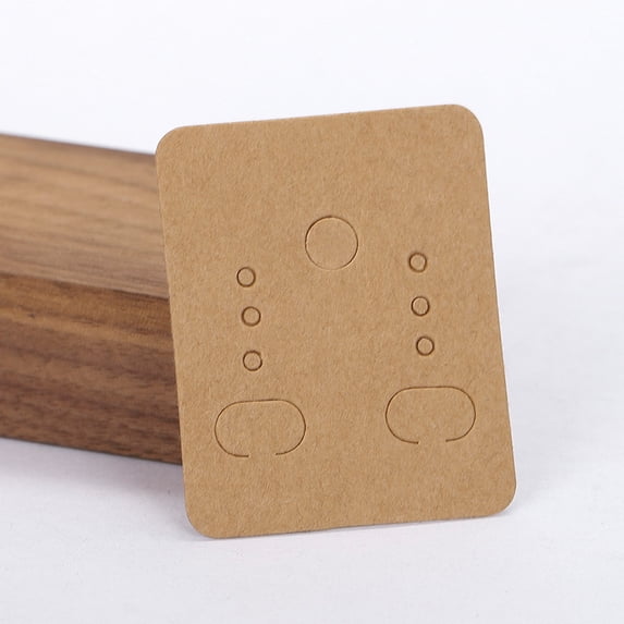 50pcs/lot 3.8x4.8cm Earring Display Card Kraft Paper Cards Tags Earring Holder for Ear Studs Jewelry Gift Display Packaging Brown Card 50pcs