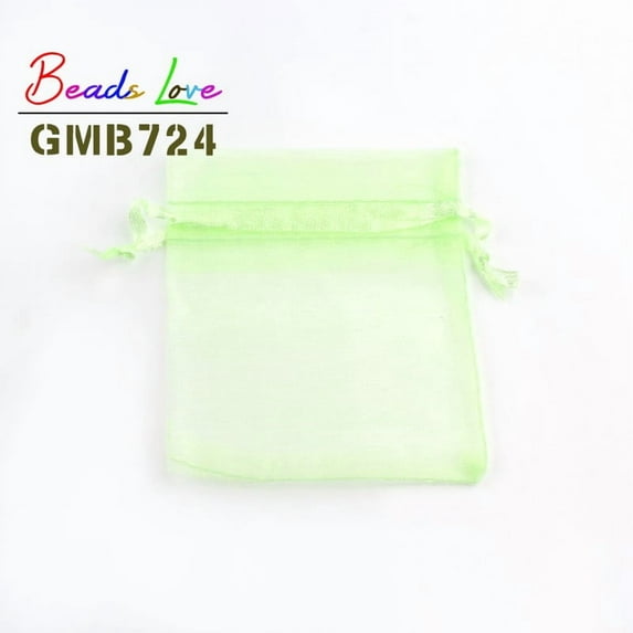 50pcs/lot 7x9cm 9x12cm 10x15cm 13x18mm Drawstring Organza Bags Jewelry Packaging Bags Candy Wedding Bags Christmas Gifts Pouches Light Green 9x12cm