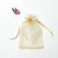 thumbnail image 1 of 50pcs/lot Adjustable Organza Bags Drawstring Jewelry Packaging Favors Cake Pouches Candy Wedding Packing Present Pouches 4Size Gold Color 13x18cm, 1 of 6