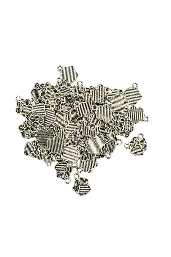 50pcs/pack Paw Charms Dog Print Peants Jewelry Craft Fiings