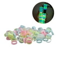 thumbnail image 1 of (50pcs per pack) Luminous anti-slip mixed color (H)$ Lure silicone anti-slip ring fishing rod Lure rod stop rubber ring wrap handle with grid ring protective cover decoration, 1 of 6