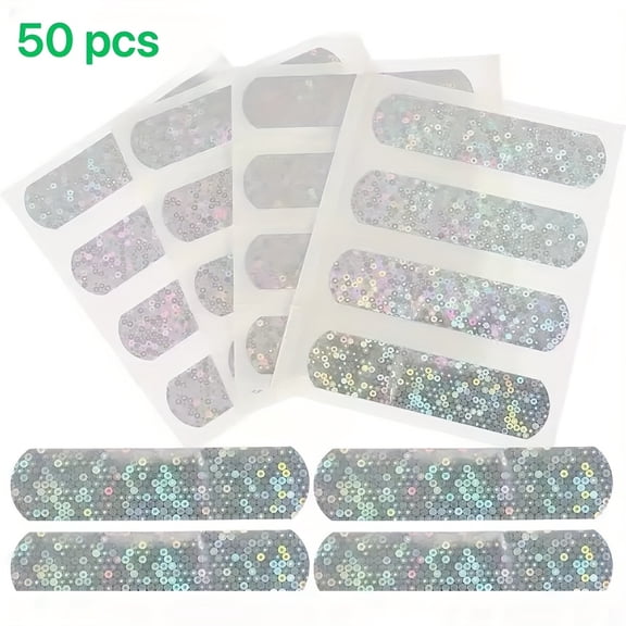50pcs of shiny care patches, individually packaged, suitable for preventing blisters on hands and feet, ideal for studio use, outdoor travel, hiking, and sports