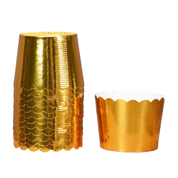 50pcs solid color cake cupcake baking paper cupcake mold cake containerGold