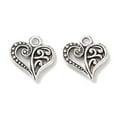 thumbnail image 1 of 50pcs style Filigree Alloy Heart Cadmium Free & Lead Free Antique Silver 14x13x3mm Hole: 1.5mm, 1 of 3