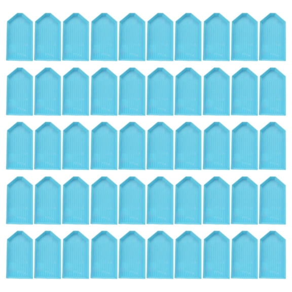 50pcsPlastic classification tray diamond painting tray classification storage tray for process-blue-