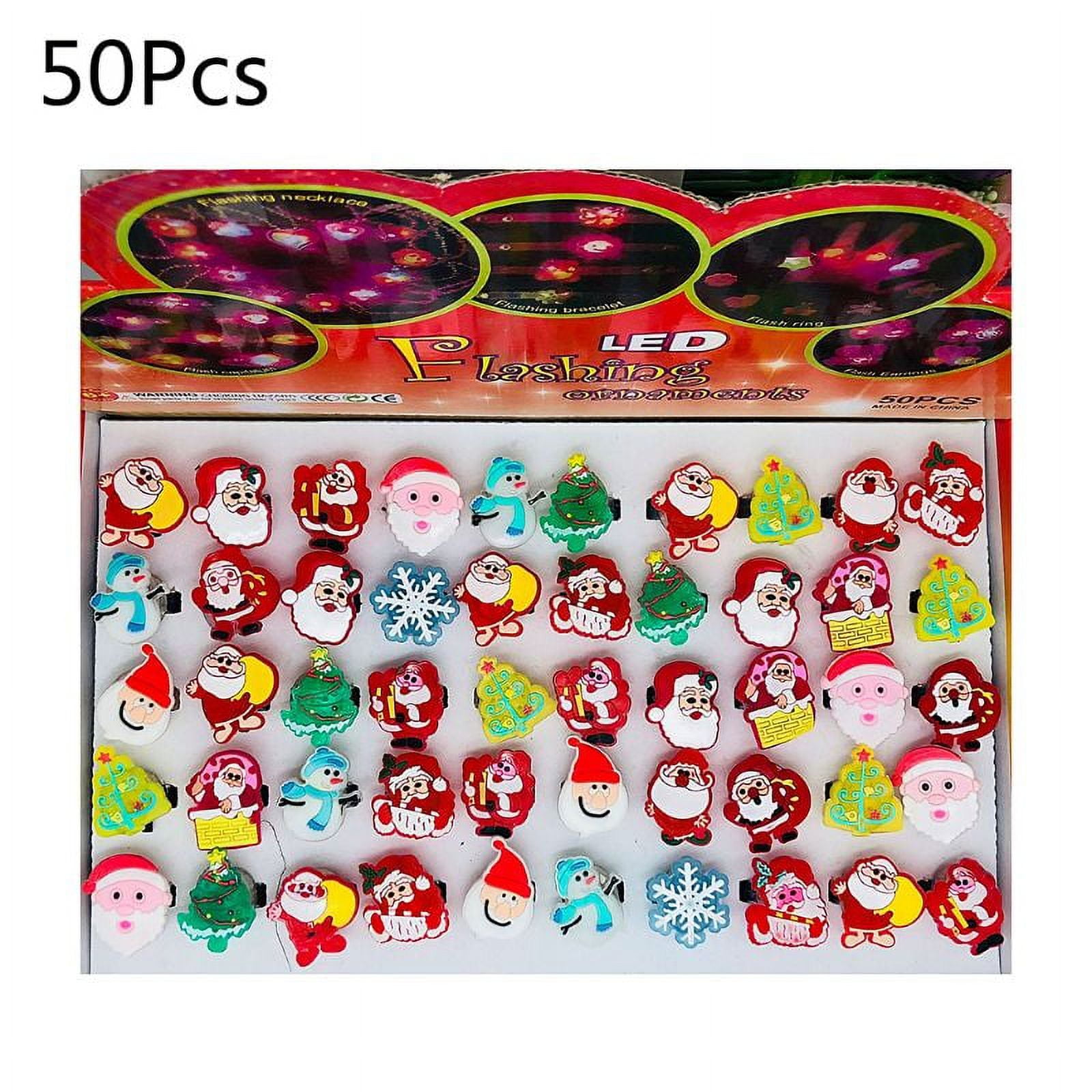 50pieces Silicone Rings Party Favors with Diverse Pattern Santa Claus ...