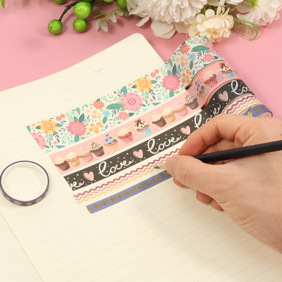 50rolls Washi Tape Set Decorative Masking Tape with Diverse Patterns Adhesive Artist Tapes for Decorating Greeting Card Journaling Supplies