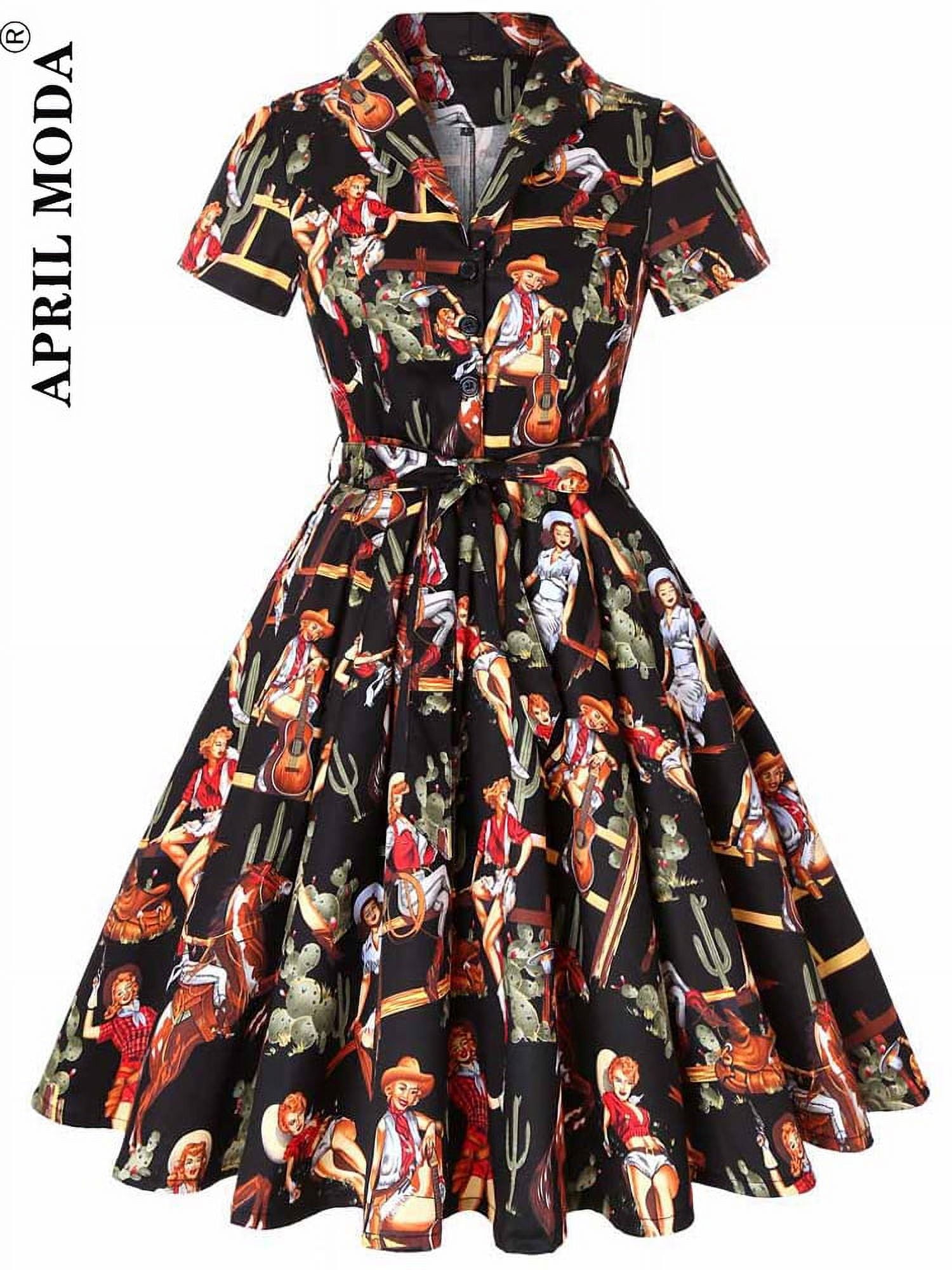 Robe Vestidos Pin Up Amazon 50s 60s Vintage Tunic Dresses Summer