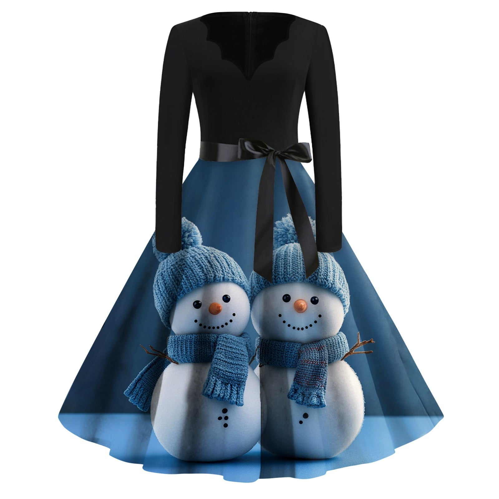 50s Dresses for Women Christmas Santa Claus Snowman Snowflake Xmas Tree